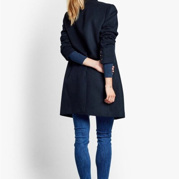 Hush Anders Revere wool blend midi trench jacket Sz M - Picture 4 of 14